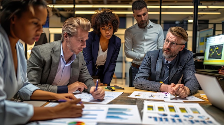 Planification d'une campagne marketing sur tableau blanc